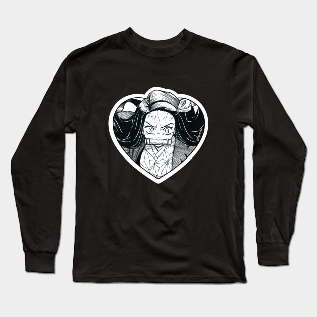 Nezuko Heart Long Sleeve T-Shirt by Florcorte